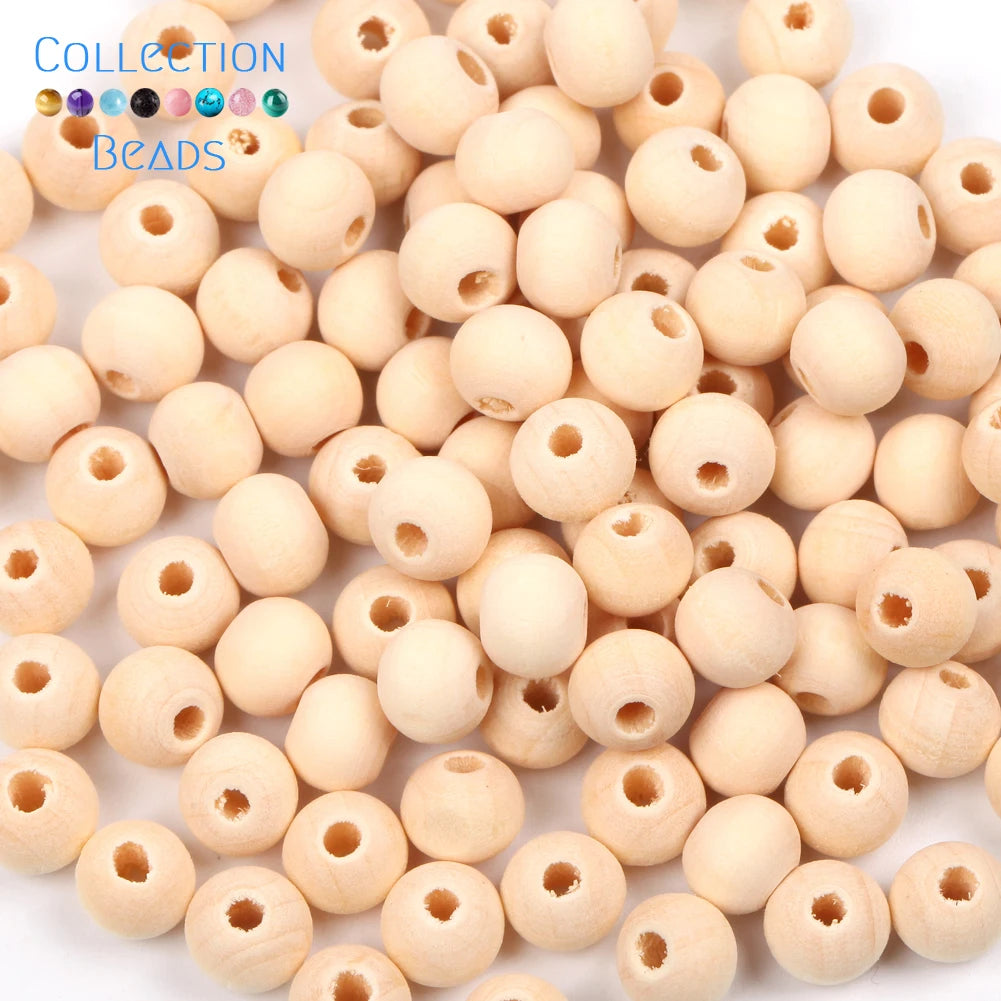 Perles en Bois Naturel