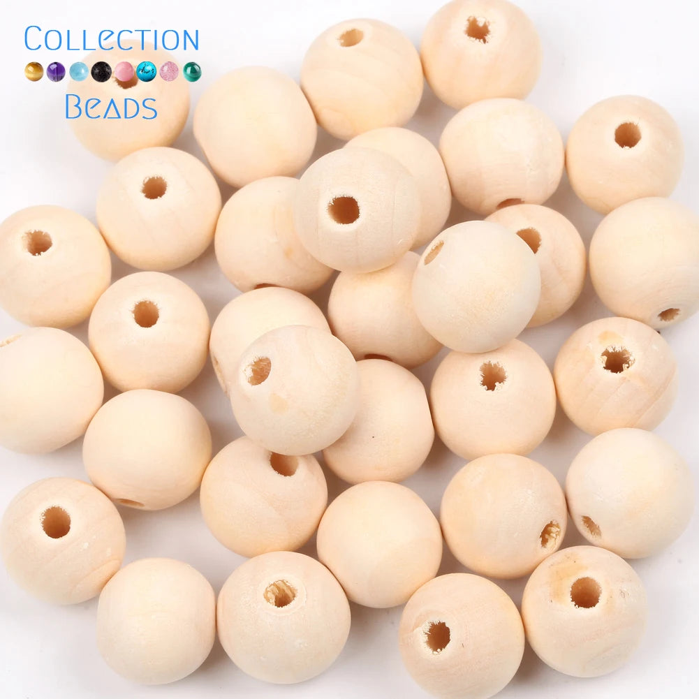 Perles en Bois Naturel