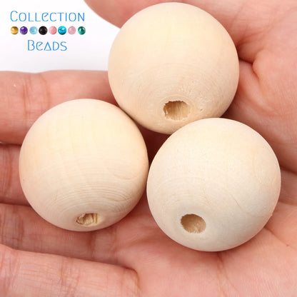 Perles en Bois Naturel