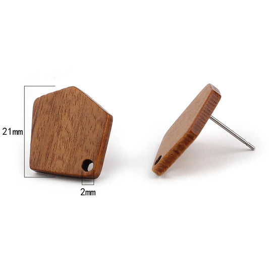 Boucles d'oreilles en bois naturel