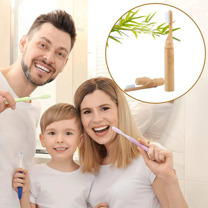 Brosse à dents en bambou avec tube de transport