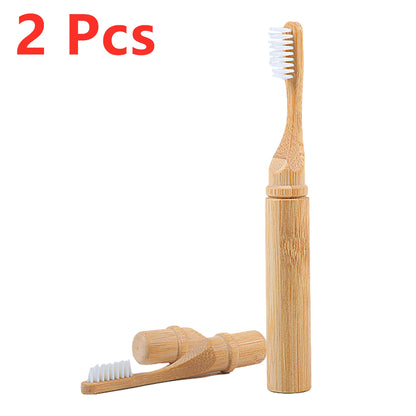 Brosse à dents en bambou avec tube de transport