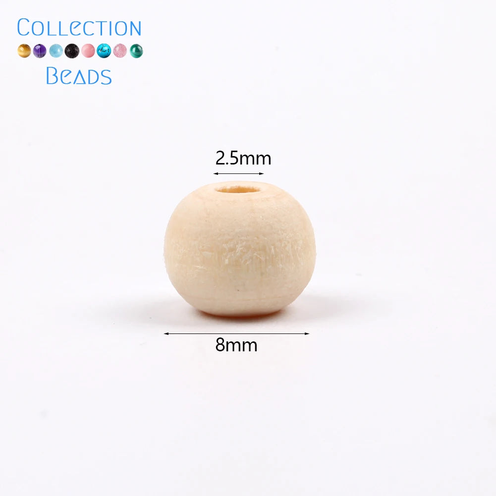 Perles en Bois Naturel