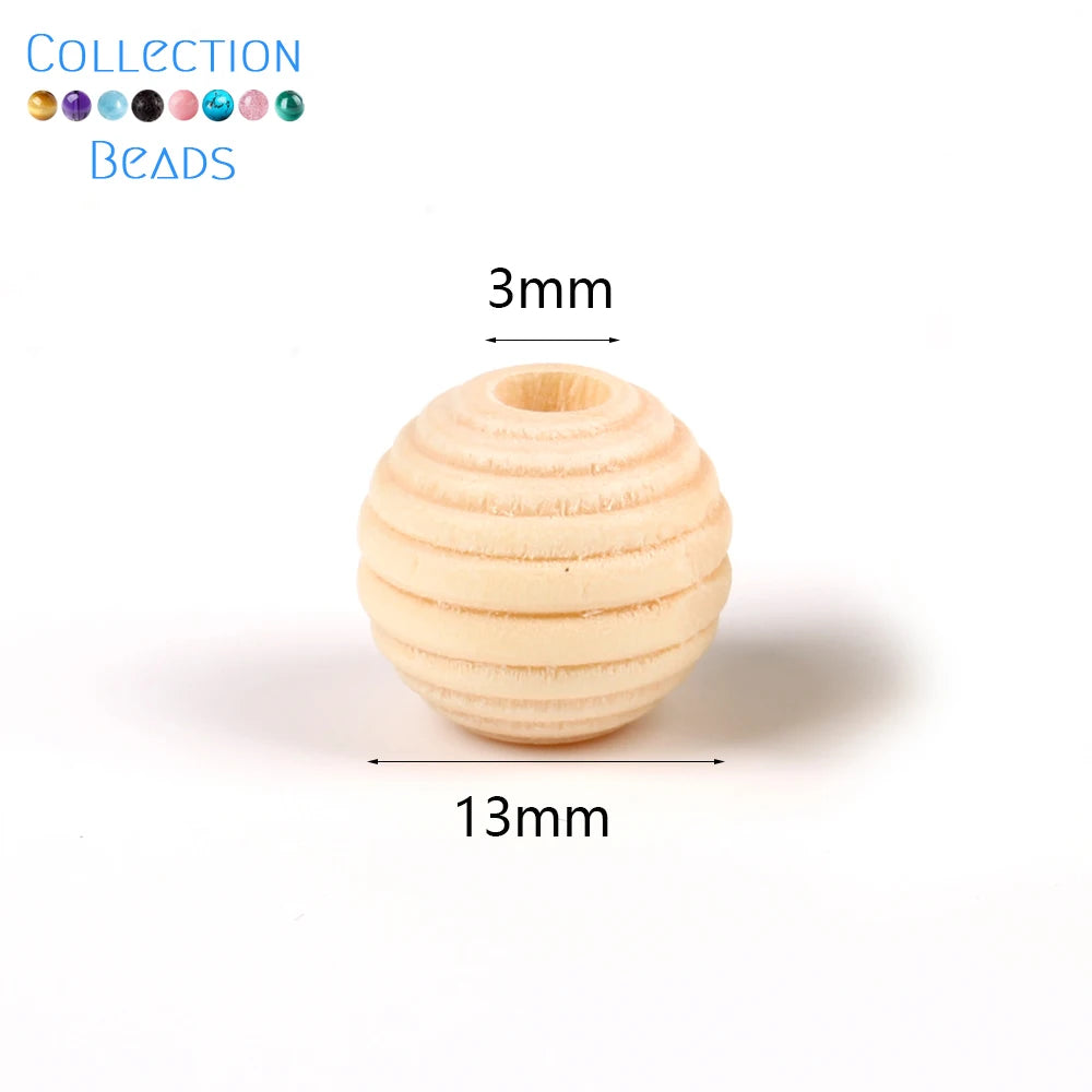 Perles en Bois Naturel