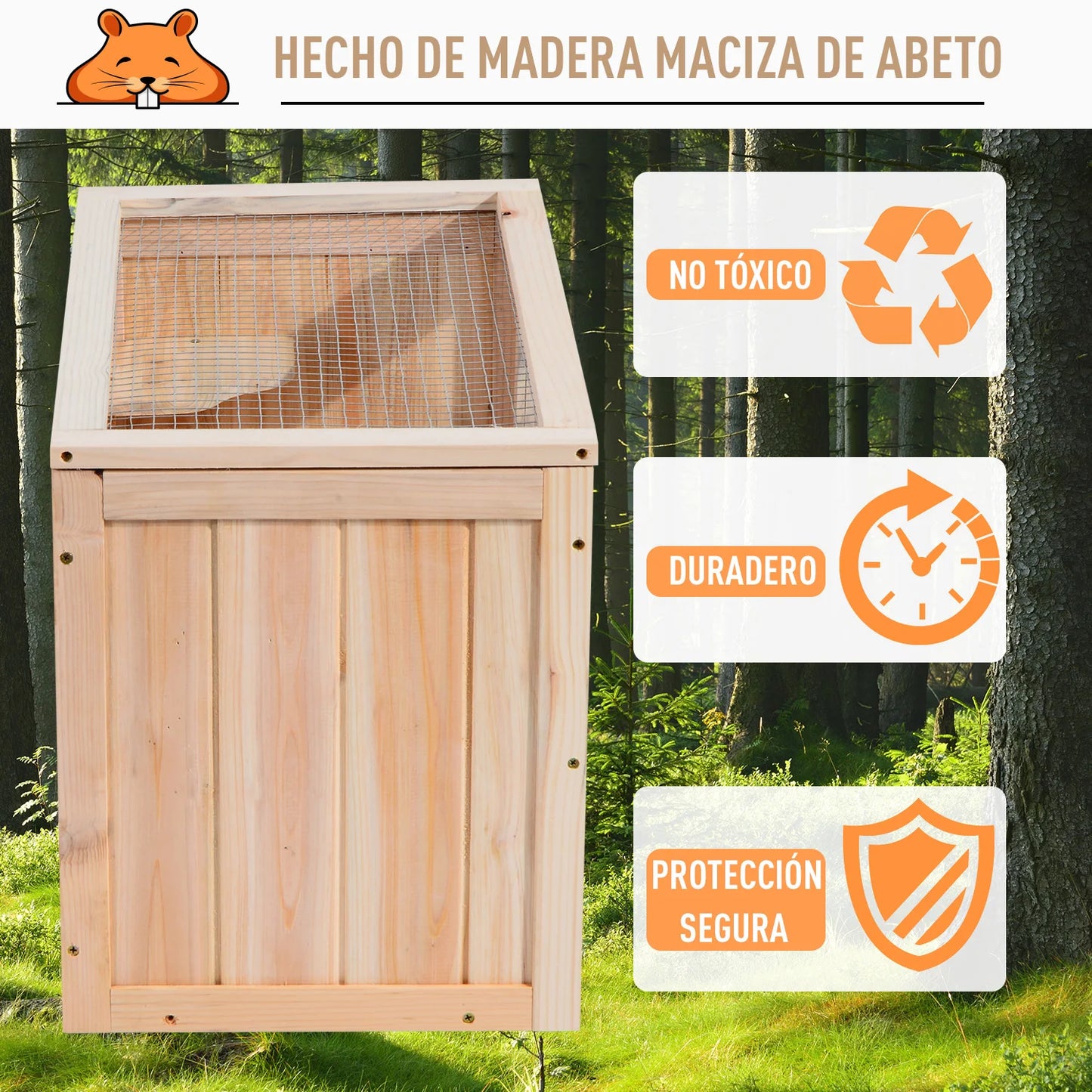 Cage à Hamster en Bois Rectangulaire