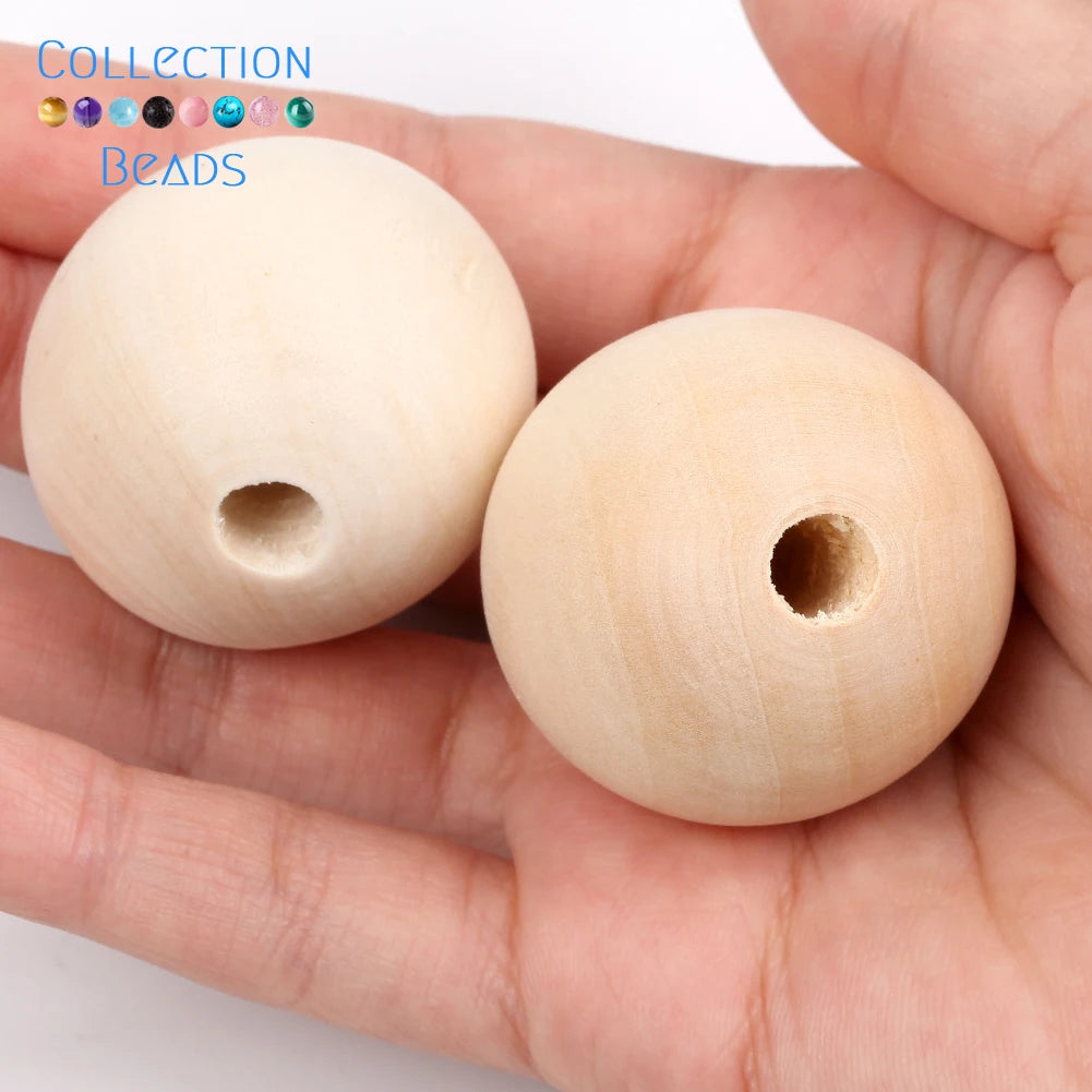 Perles en Bois Naturel