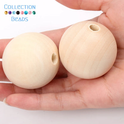 Perles en Bois Naturel