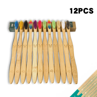 Lot de 12 Brosses à Dents en Bambou