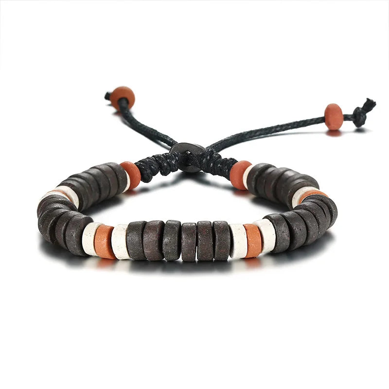 Bracelet de perles en bois pour hommes