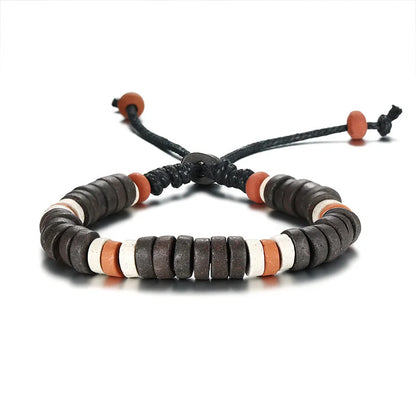Bracelet de perles en bois pour hommes