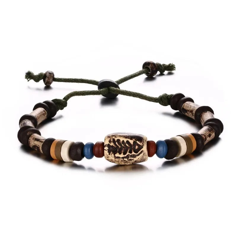 Bracelet de perles en bois pour hommes
