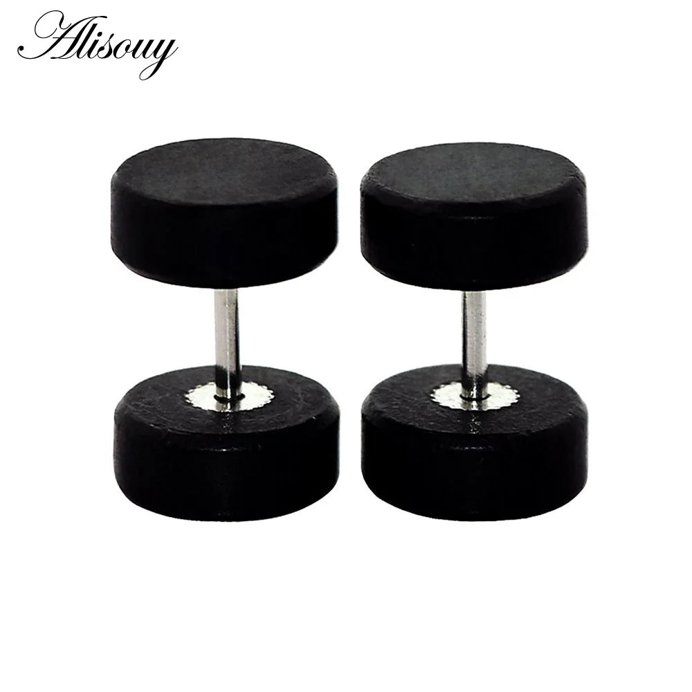 Clous d'oreilles en bois naturel et acier