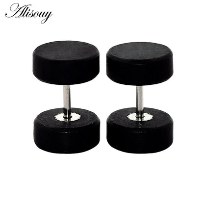 Clous d'oreilles en bois naturel et acier