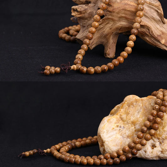 Bracelet Mala 108 perles en bois de wengé