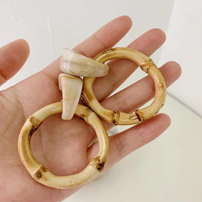 Boucles d'oreilles pendantes en bambou