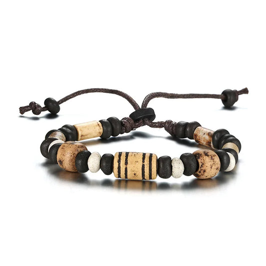 Bracelet de perles en bois pour hommes