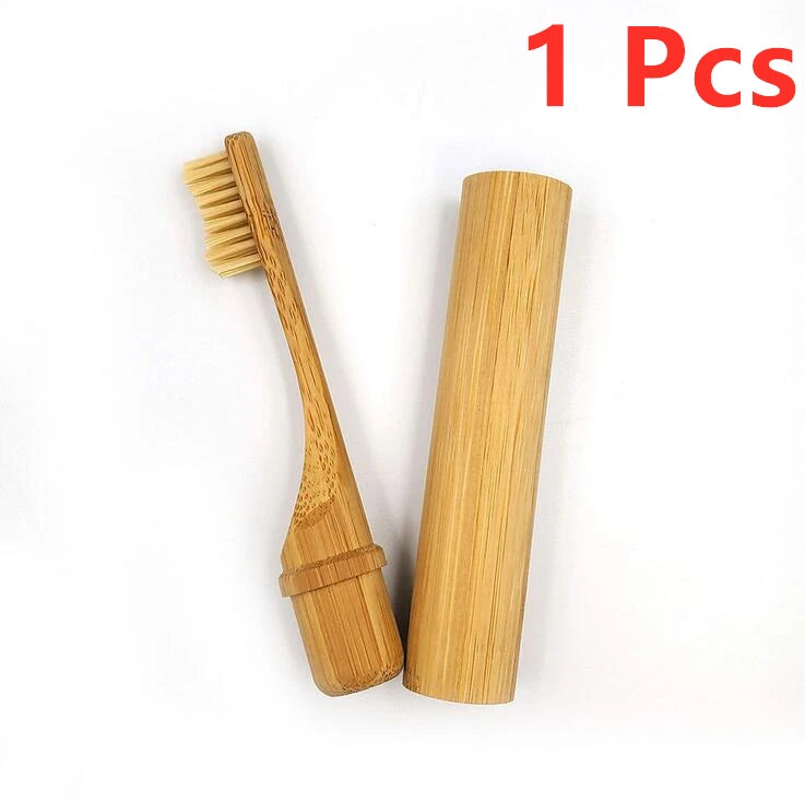 Brosse à dents en bambou avec tube de transport