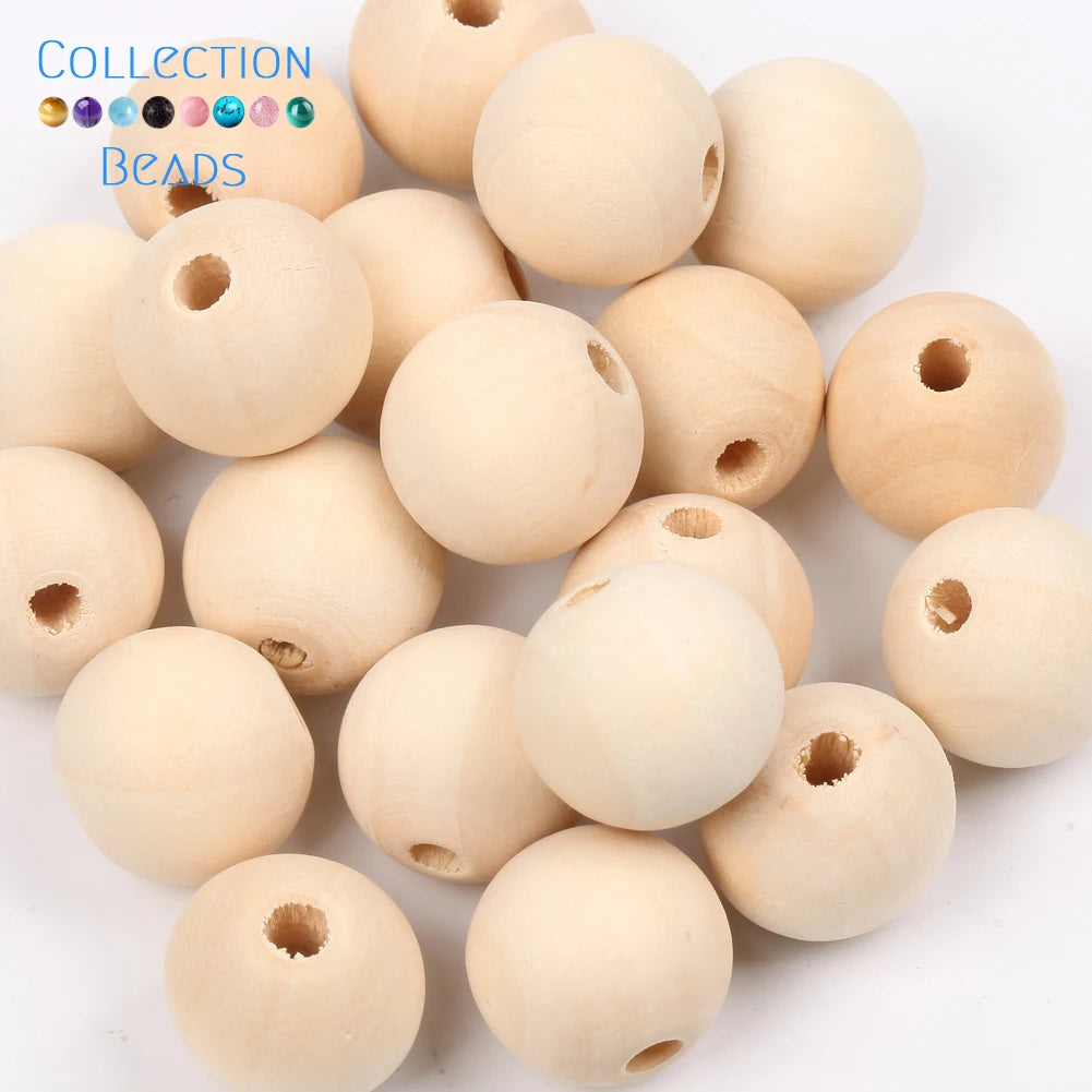 Perles en Bois Naturel