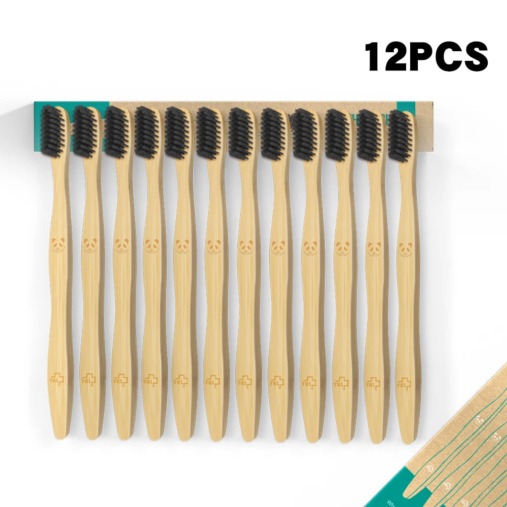 Lot de 12 Brosses à Dents en Bambou