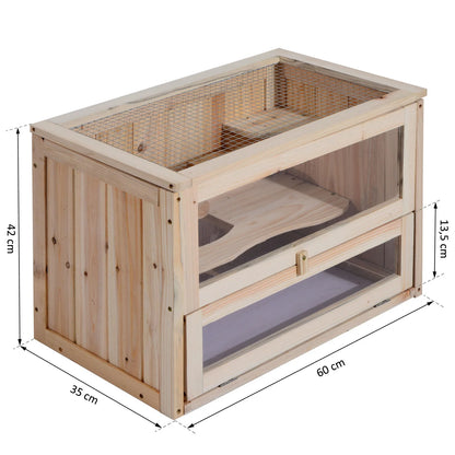 Cage à Hamster en Bois Rectangulaire