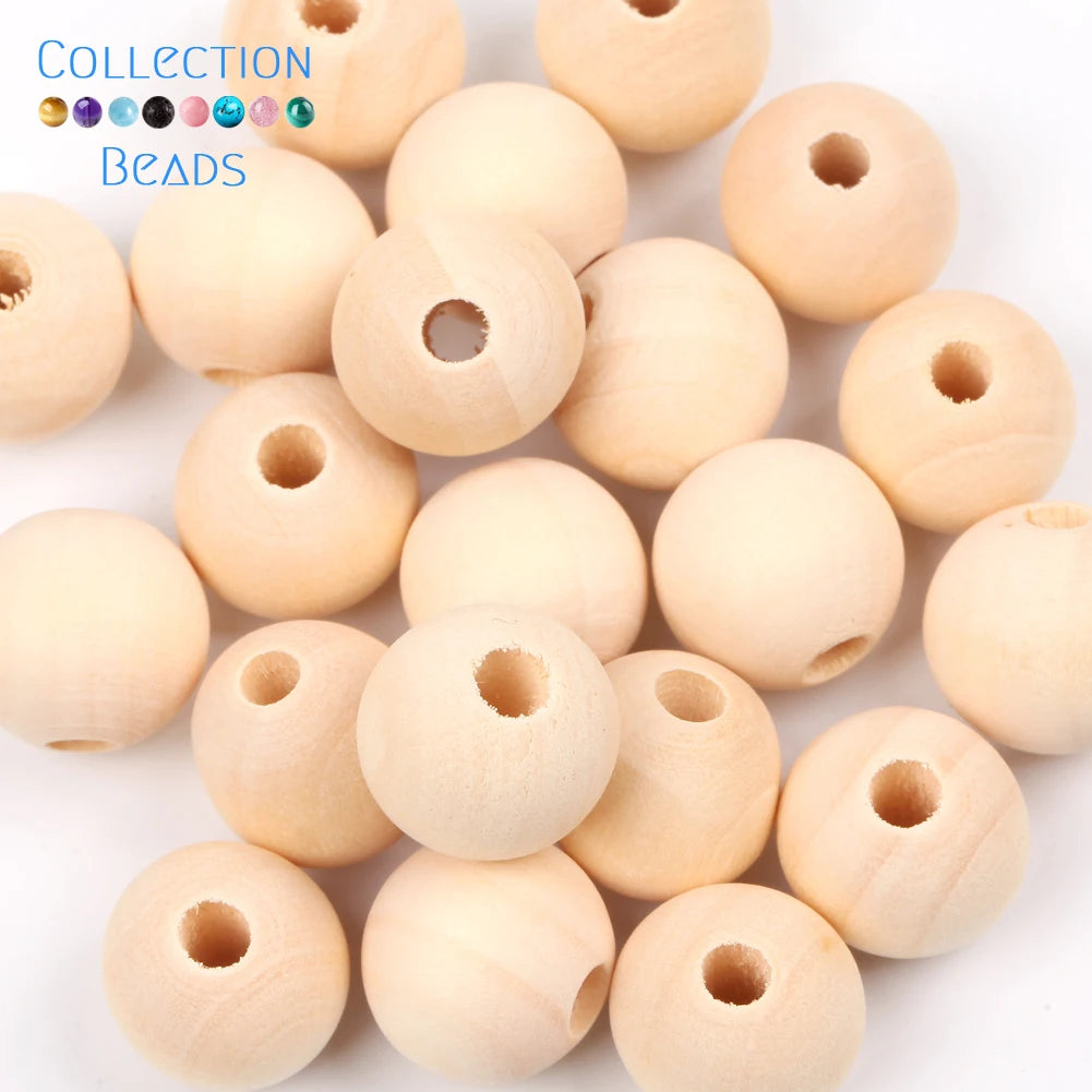 Perles en Bois Naturel