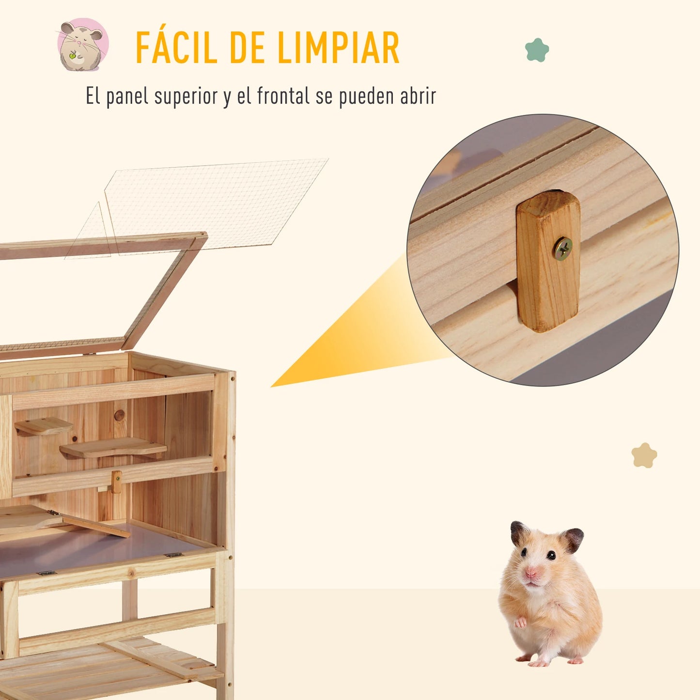 Cage à Hamster en Bois Sur Pieds