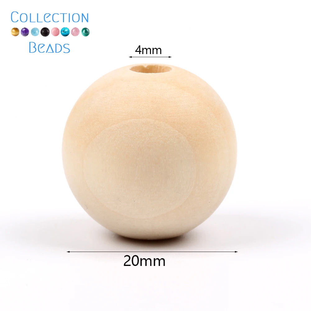 Perles en Bois Naturel