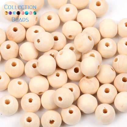 Perles en Bois Naturel