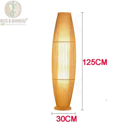 Lampadaire bambou fuseau H125 cm diam. 30 cm bambou naturel