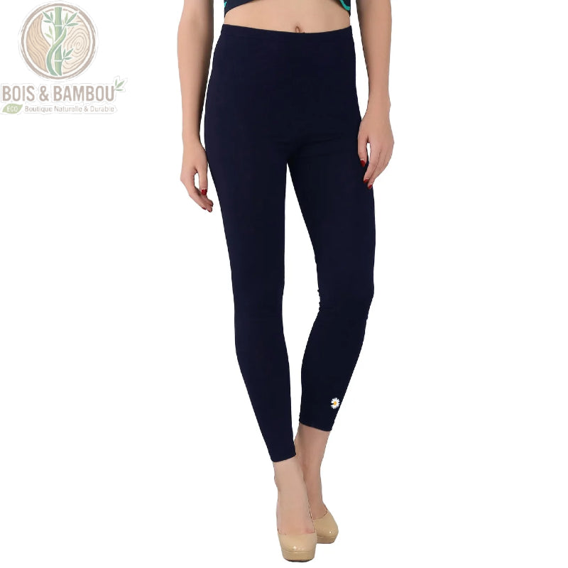 Legging bambou femme grande taille coloris bleu marine