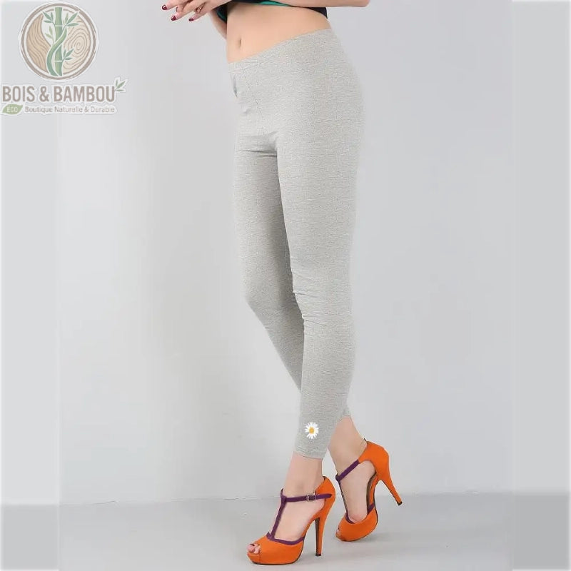 Legging bambou femme grande taille coloris gris