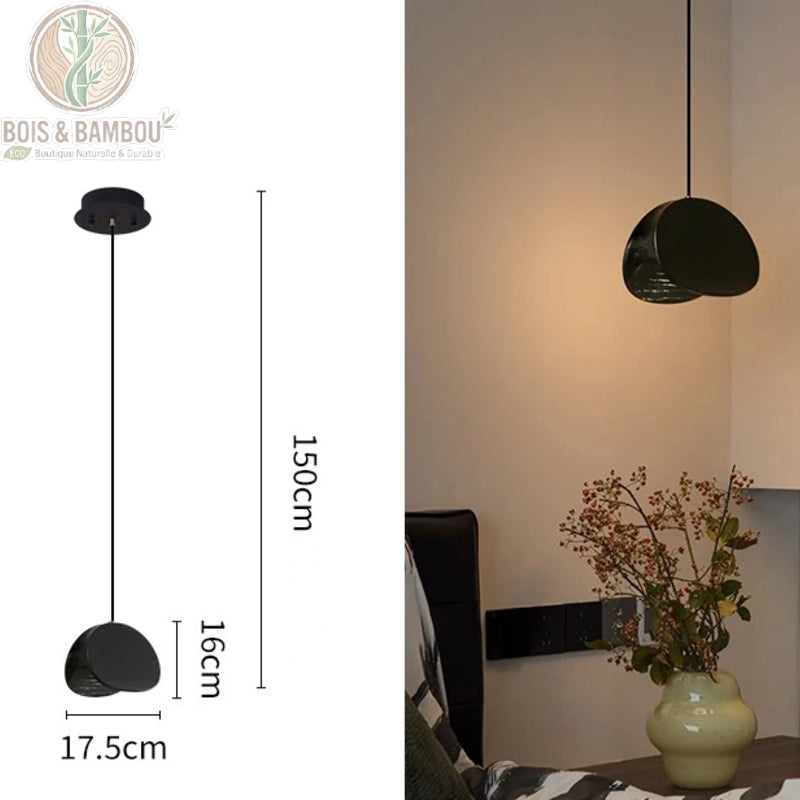 Lustre Spring Sprout 1 abat-jour noir suspension minimaliste chambre