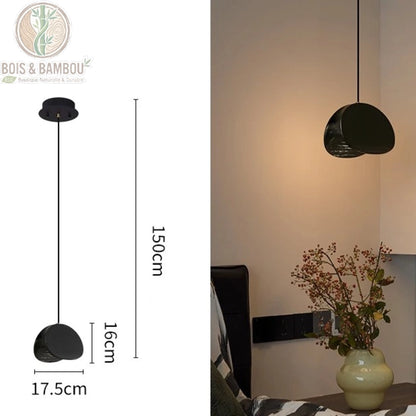 Lustre Spring Sprout 1 abat-jour noir suspension minimaliste chambre