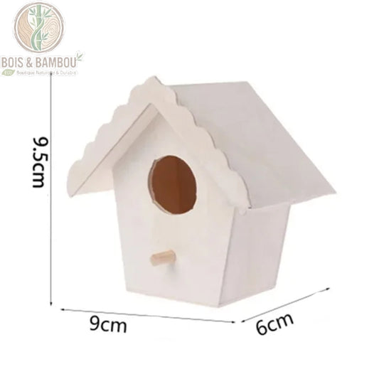 Nichoir en bois à peindre modèle façade festonnée, 9 x 6 cm