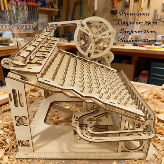 Maquette bois mécanique avec dimensions 29 cm de longueur