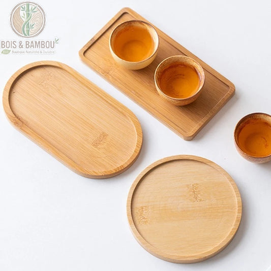 Mini plateau en bambou naturel