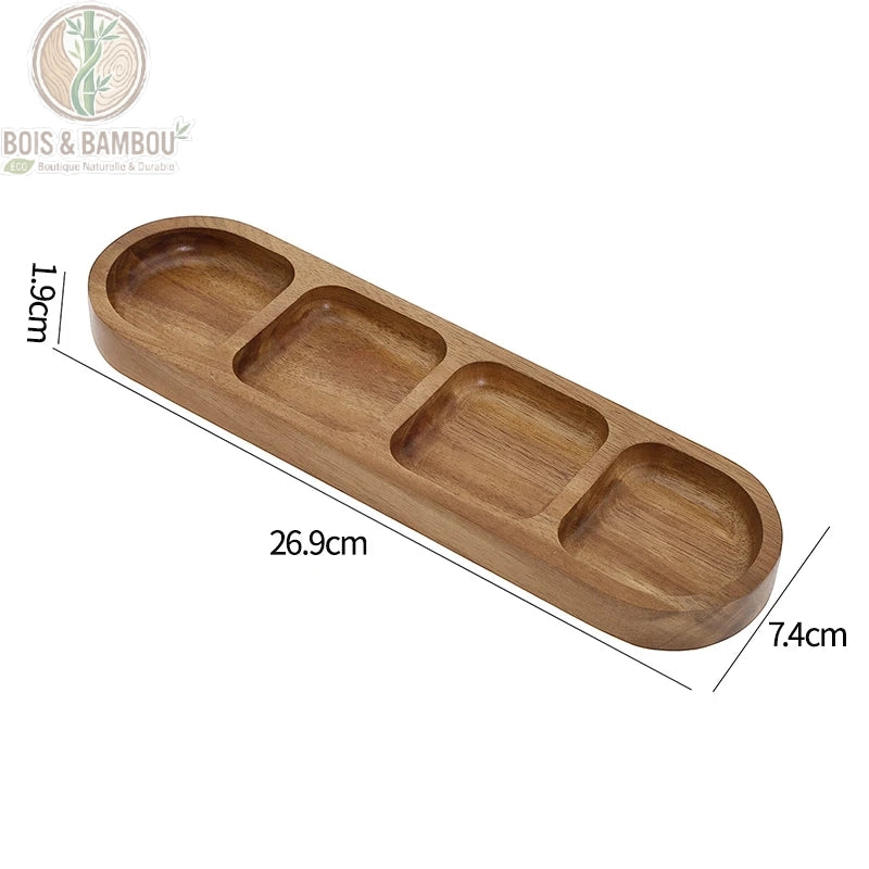 Mini plateau en bambou polyvalent