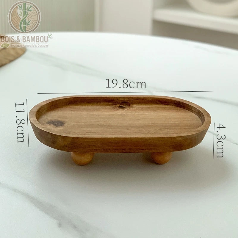 Mini plateau en bambou polyvalent