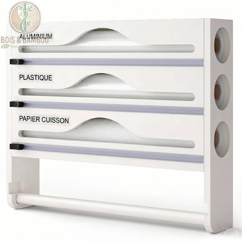 Organisateur de cuisine en bambou 2-en-1