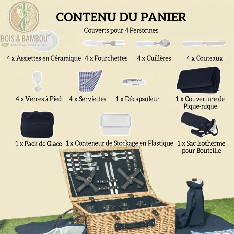 Panier de pique-nique complet pour 4 personnes