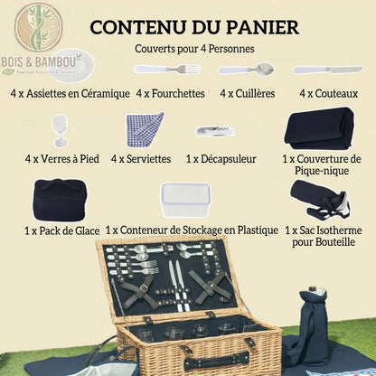 Panier de pique-nique complet pour 4 personnes