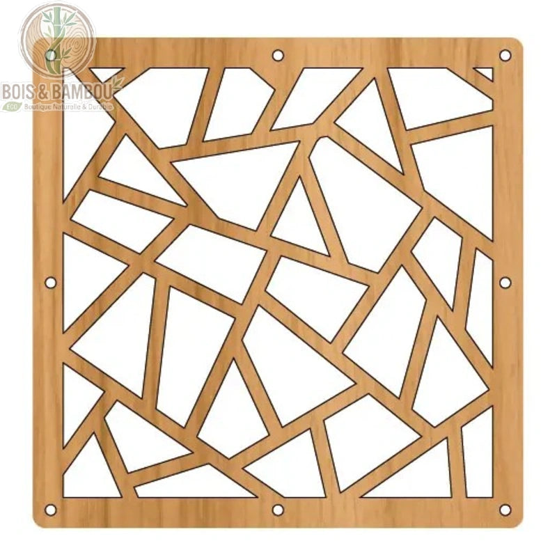 Panneau suspendu fragments géométriques aléatoires style abstrait finition bois