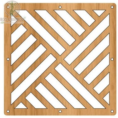 Panneau suspendu ajouré tresses diagonales croisées décoration intérieure bois