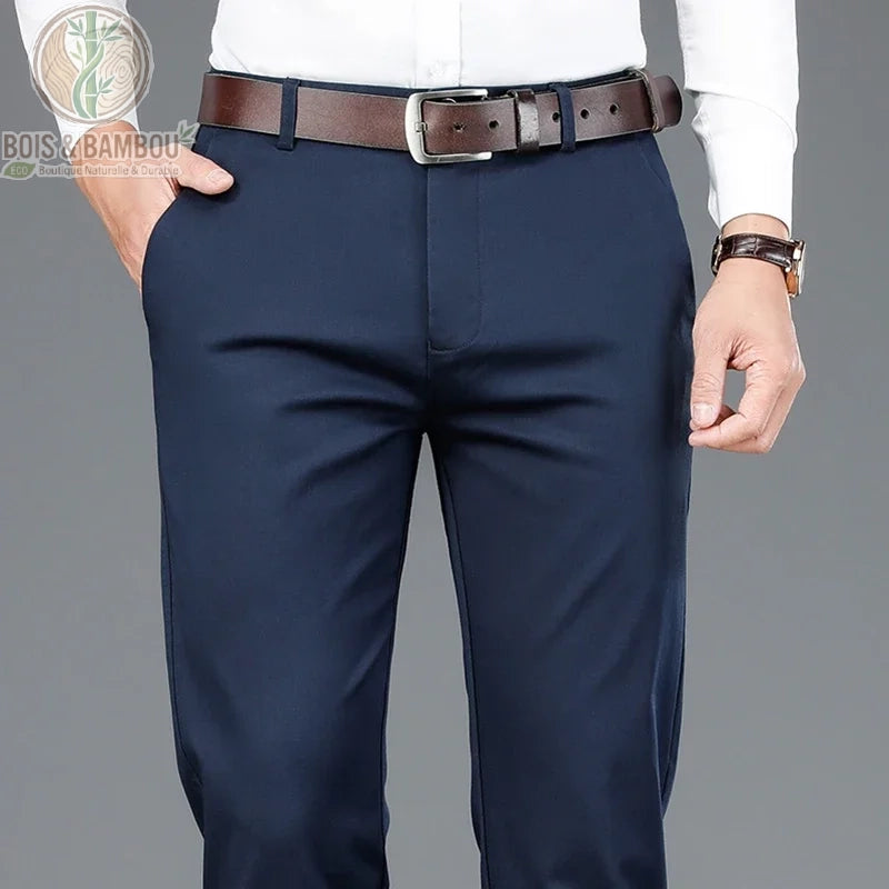 Pantalon bambou homme bureau coloris Bleu Royal