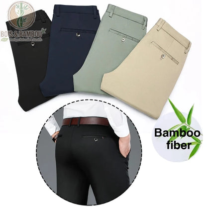 Pantalon bambou homme bureau coupe droite Regular Fit 4 coloris