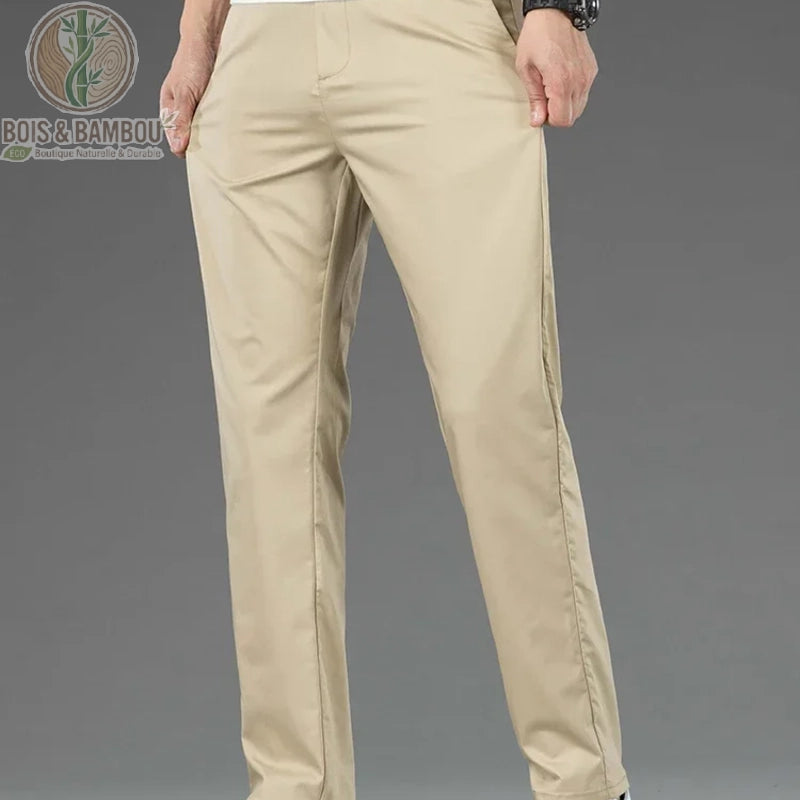 Pantalon bambou homme droit coloris Beige