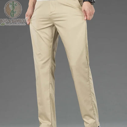 Pantalon bambou homme droit coloris Beige