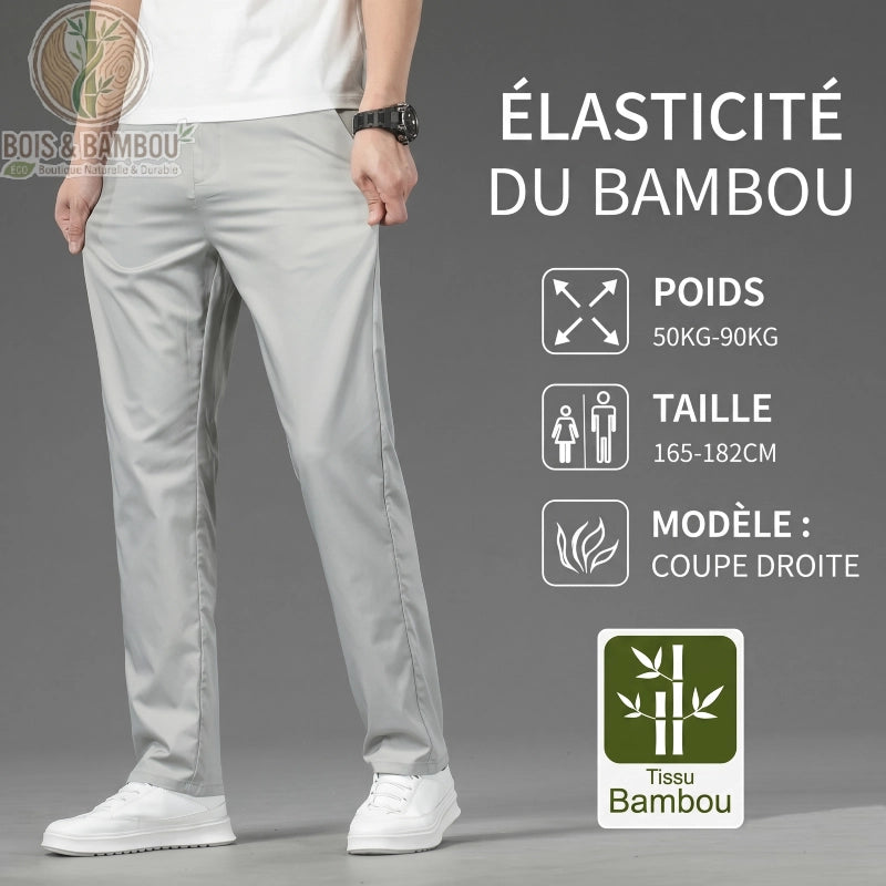 Pantalon bambou homme droit descriptif composition et tailles