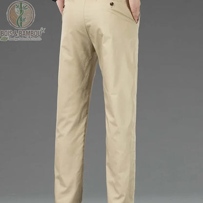 Pantalon bambou homme droit vue arrière coupe droite