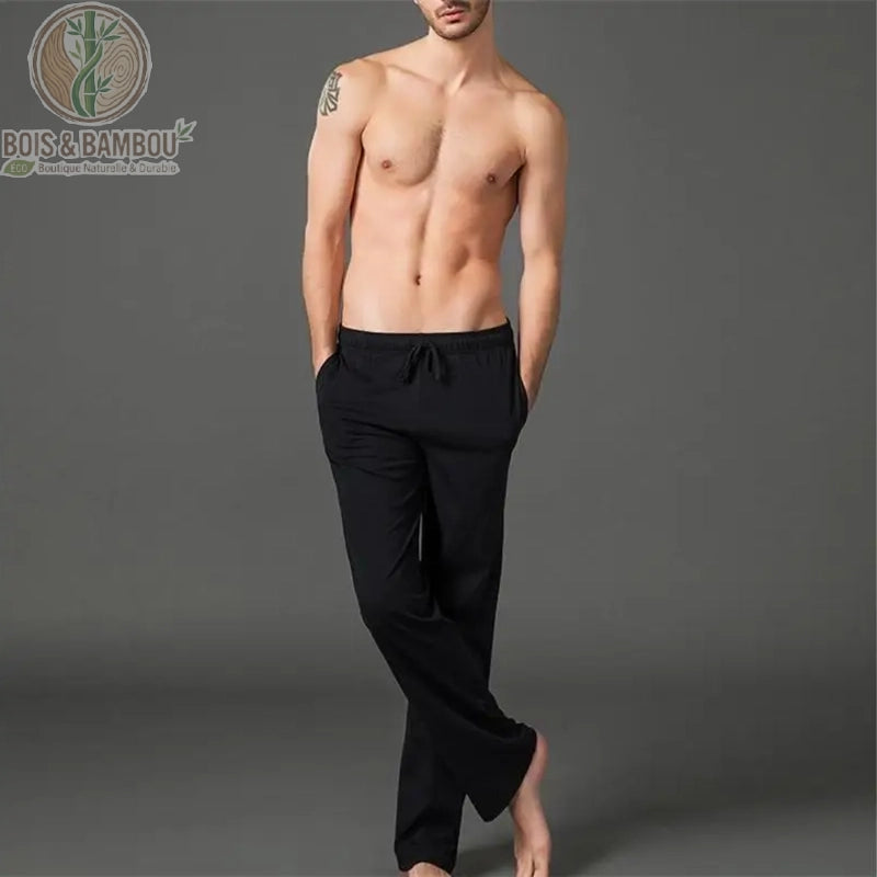 Pantalon jogging bambou homme coloris bleu marine